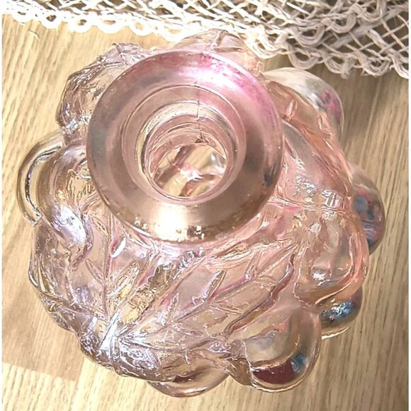 Vintage Grape Cluster Bottle, Clear Pinkish Purple Flashed Glass Heavyweight EUC - Picture 7 of 10